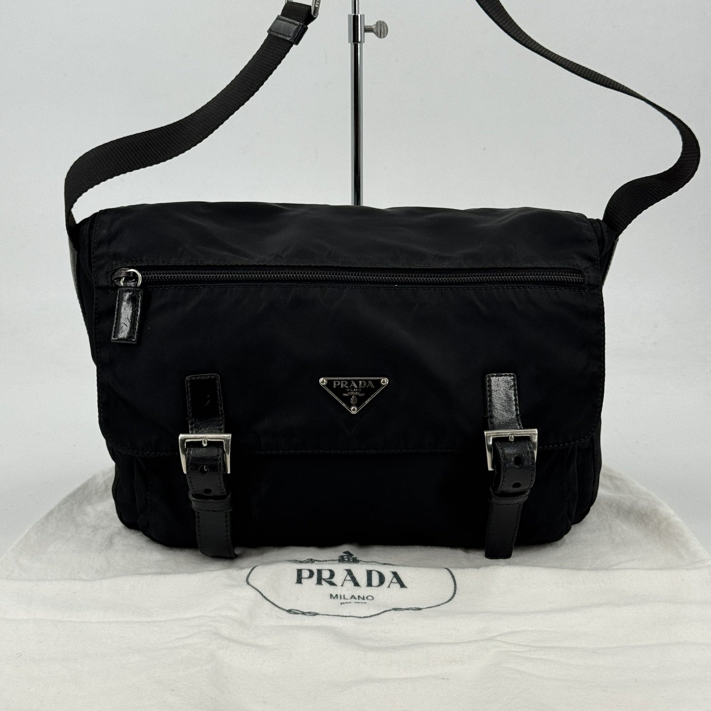 PRADA ミラノ テスートナイロン ブラック ショルダーバッグ