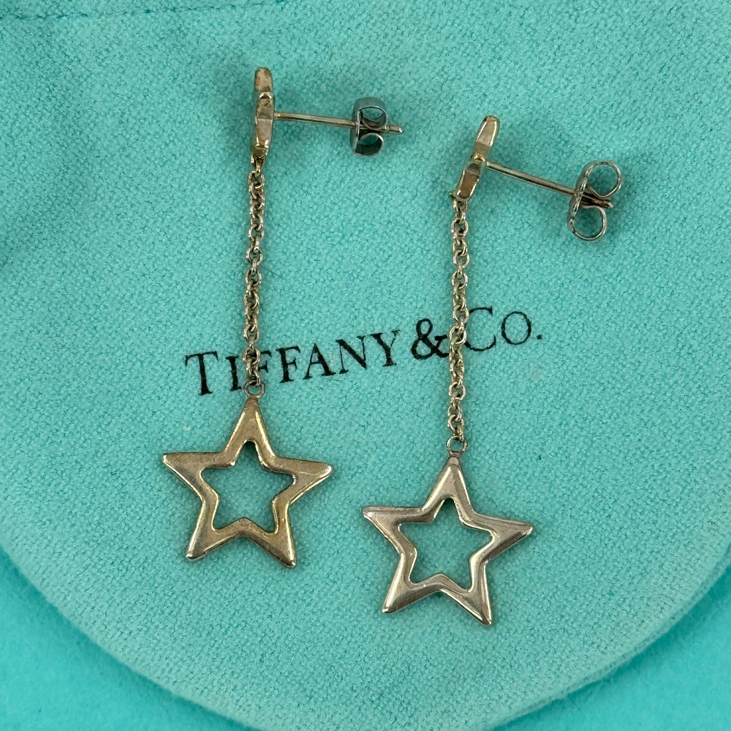 TIFFANY オープンスター ダングルピアス チェーン SV925