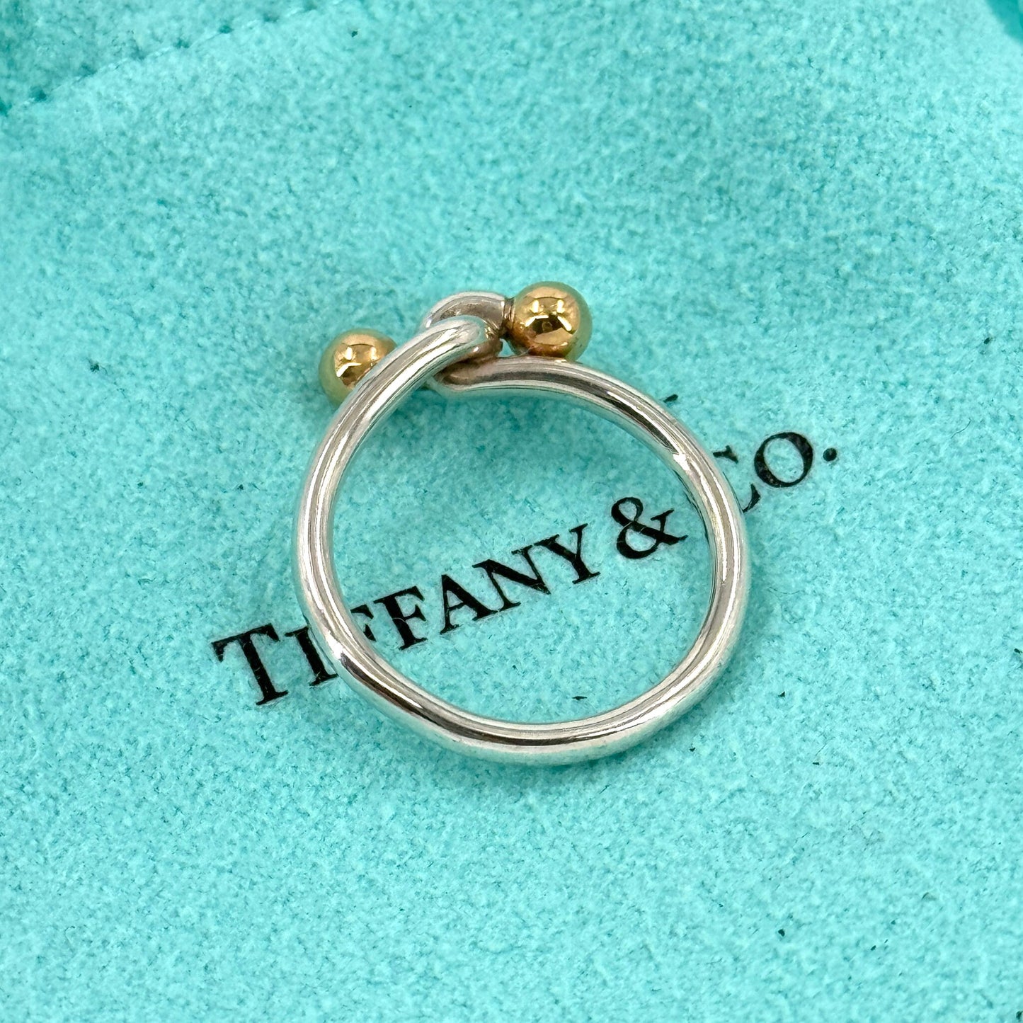 TIFFANY ラブノットフックアイ バンドリング SV925 18K ヴィンテージ