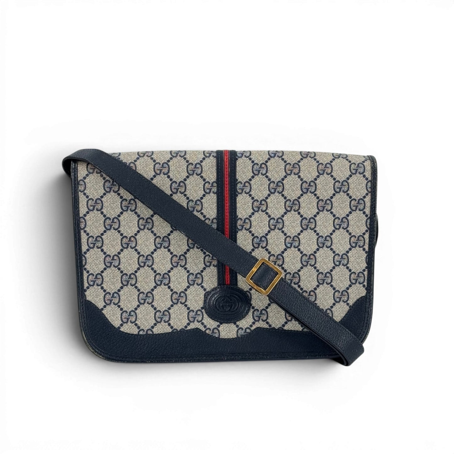 GUCCI シェリーライン ショルダーバッグ GGキャンバス ネイビー
