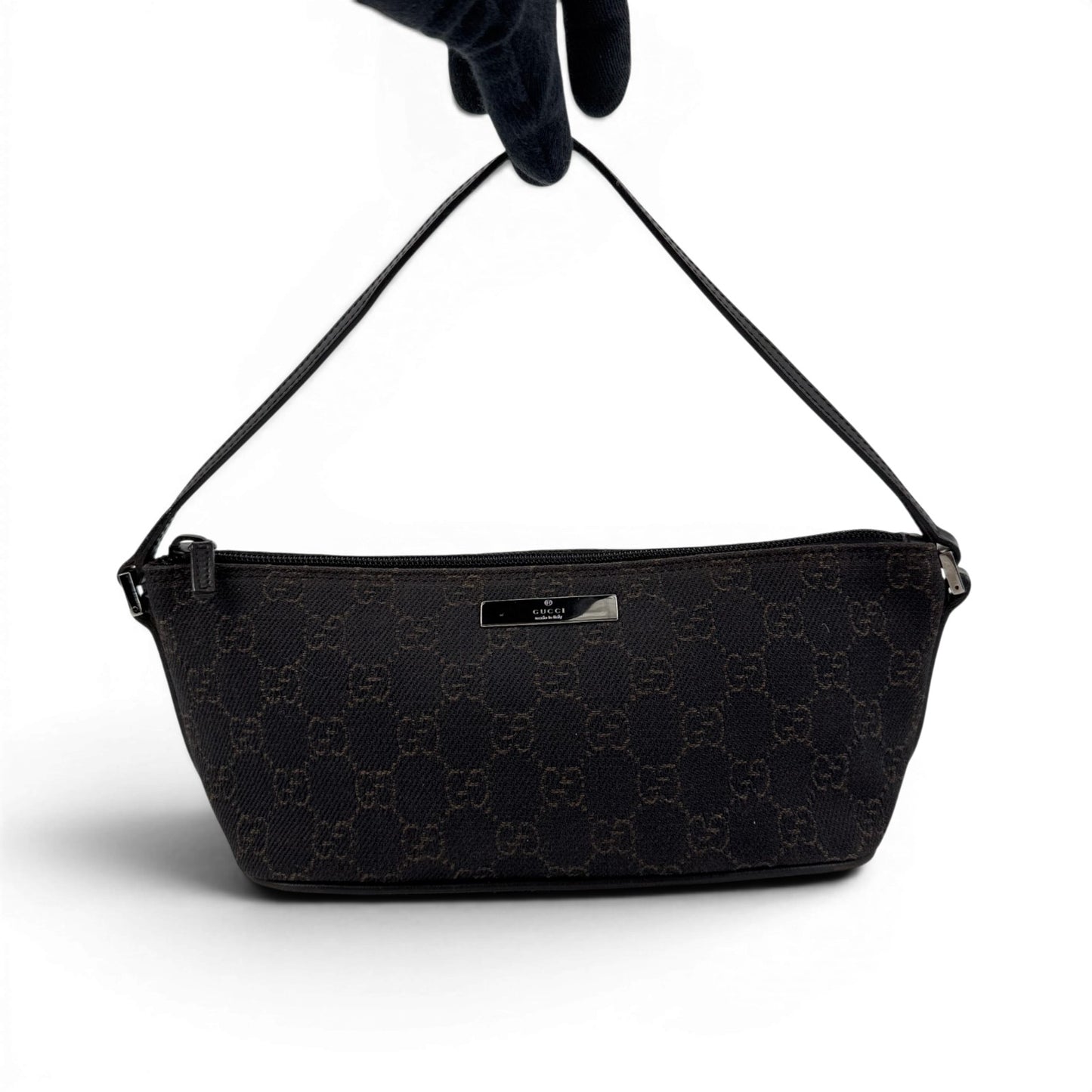 GUCCI アクセサリーポーチ GGキャンバス ブラウン ポシェット ショルダーミニバッグ 0391103