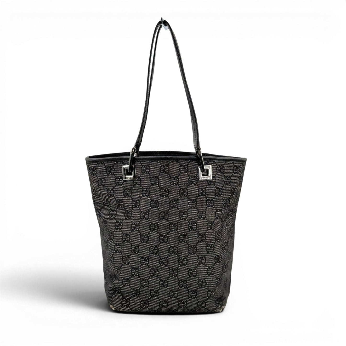 GUCCI GGキャンバス デニム ブラック トート ショルダーバッグ 31244