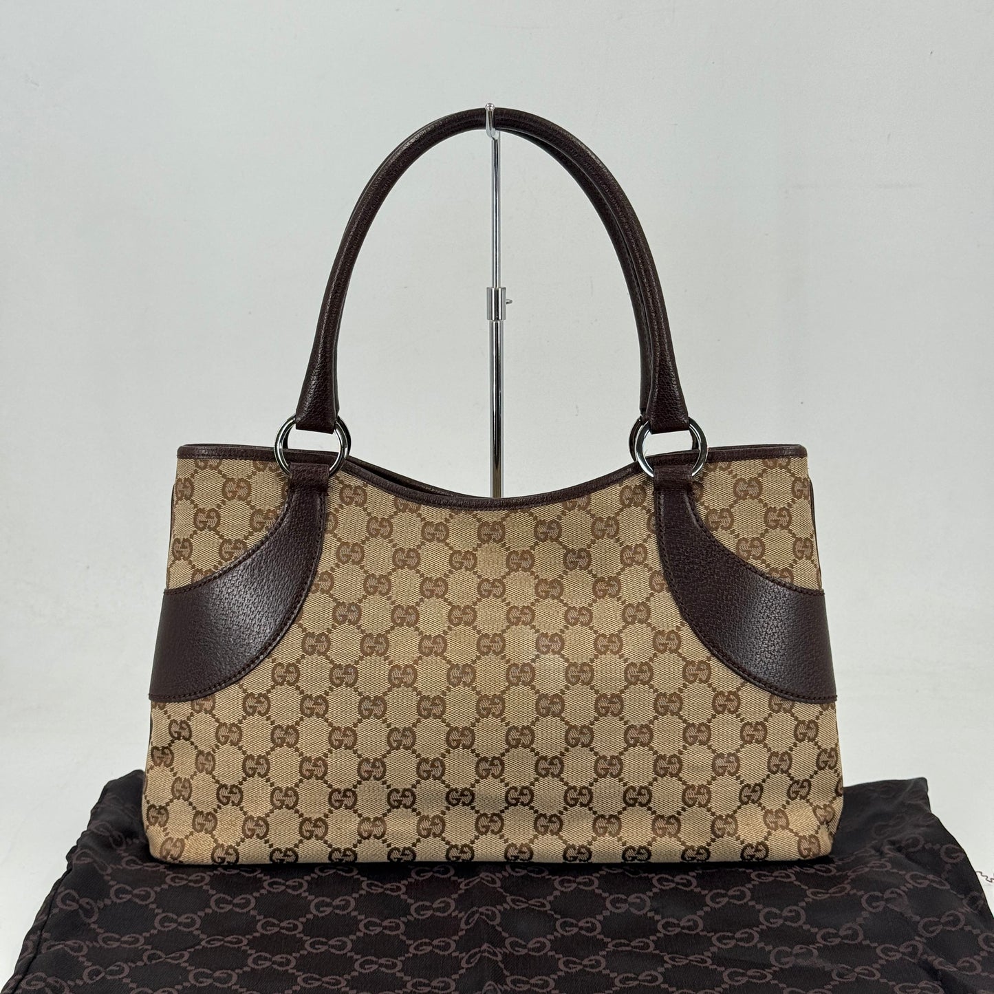 GUCCI GGエクリプス キャンバスレザー ブラウン トートバッグ 113015