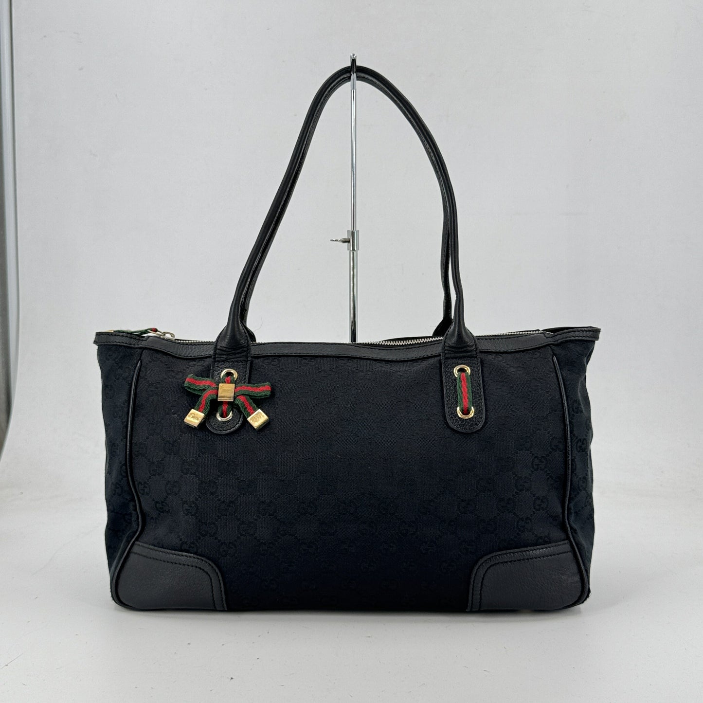GUCCI プリンシー GG エクリプス トートバッグ ブラック ウェブ シェリーライン 163805