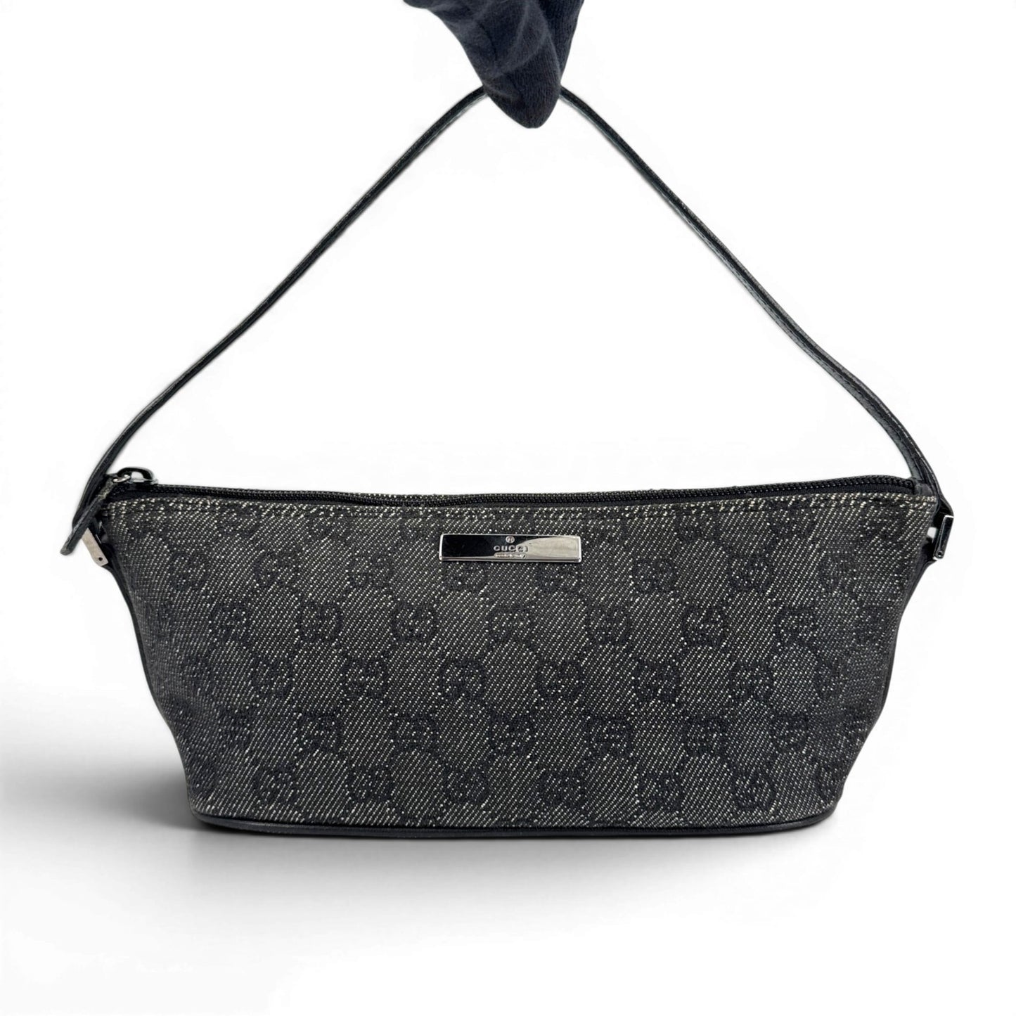 GUCCI ポシェット アクセサリーポーチ GGキャンバス グレー 07108 2123