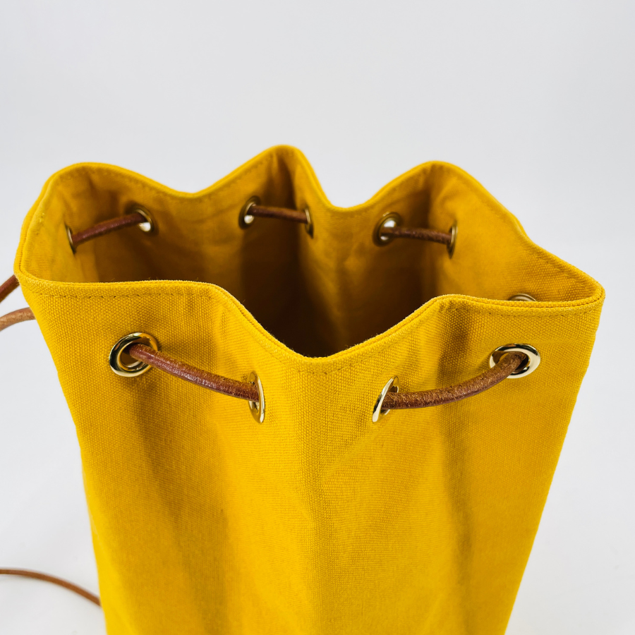 HERMES ショルダーバッグ POLOCHON MIMILE PM 100857M JAUNE キャンバス PALLADIUM(GOLD)