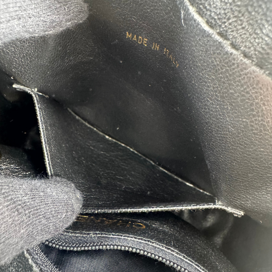 CHANEL　ハンドバッグ　ラムスキン　ブラック