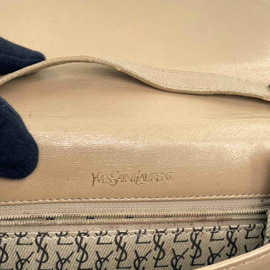 Yves saint laurent　型押しリザード　レザー　ショルダーバッグ