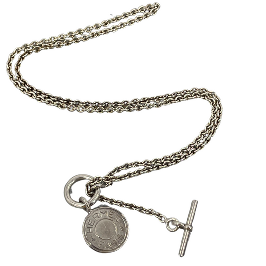 HERMES AG925 Silver Chain Necklace