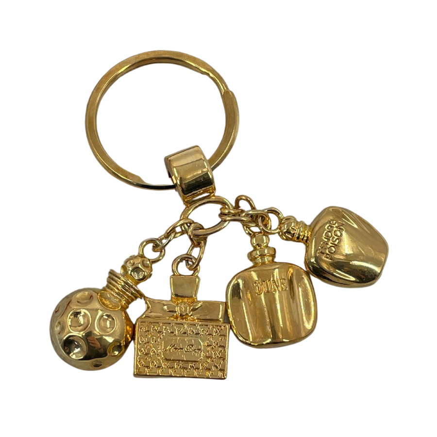 CHRISTIAN DIOR Gold Perfume Charm Key Ring