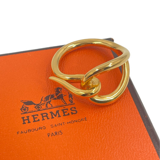 HERMES Gold Jumbo Scarf Ring