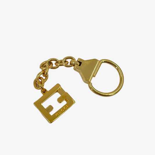 GUCCI Gold Plated GG Key Ring