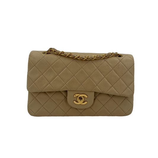 CHANEL Coco Lambskin Double Flap Matelasse Chain Shoulder Bag