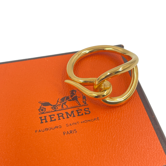 HERMES Gold Jumbo Scarf Ring