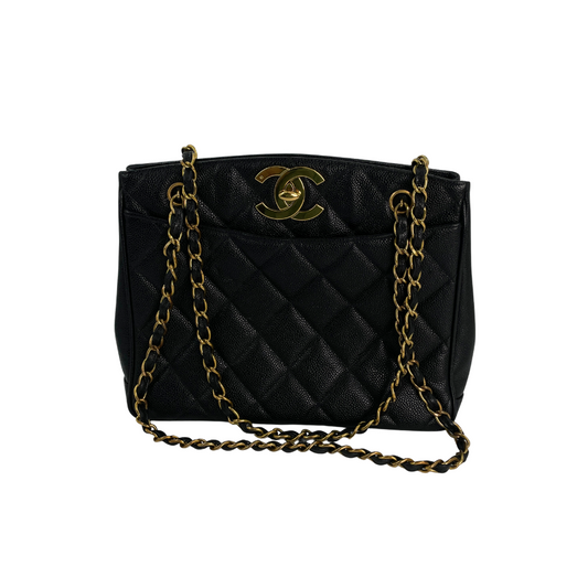 CHANEL　キャビアチェーントートバッグ