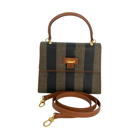 FENDI Pecan Stripe 2-way Bag in PVC