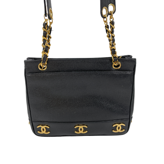 CHANEL Caviar Triple Coco Shoulder Bag