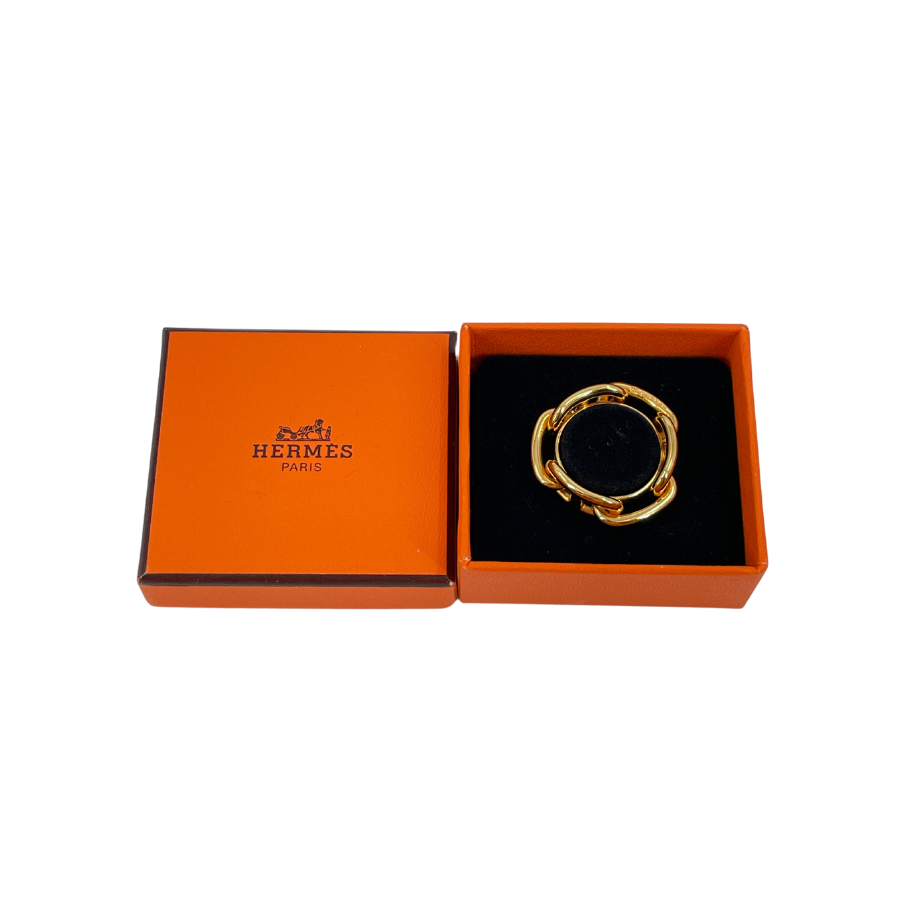 HERMES Gold Chaine D`Ancre Scarf Ring
