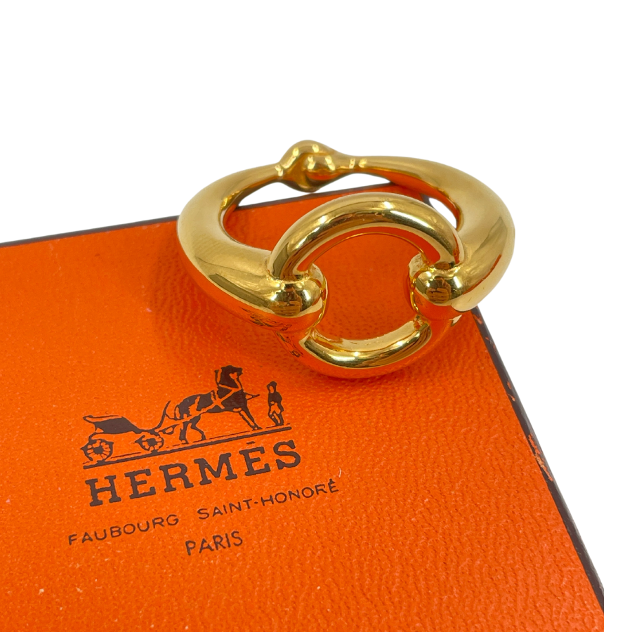 HERMES Gold Scarf Ring