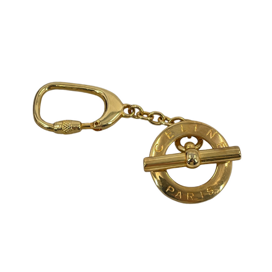 CELINE Gold Charm Key Ring
