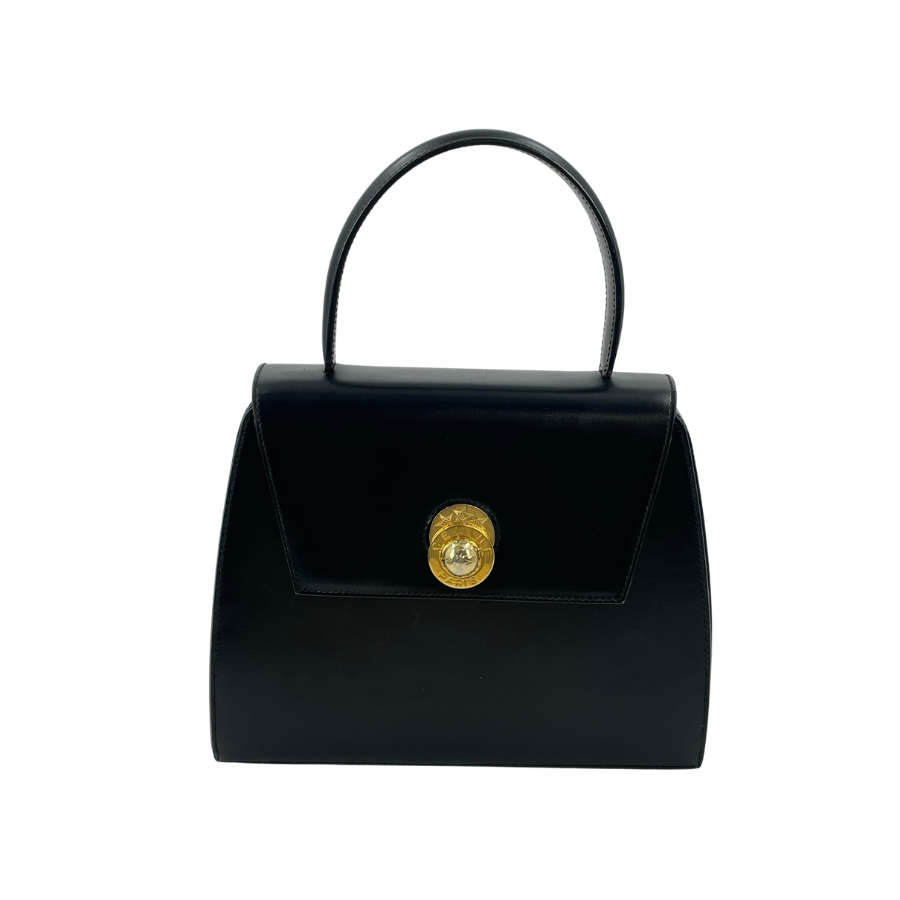 CELINE  スターボール金具  レザー  ハンドバッグ  BK