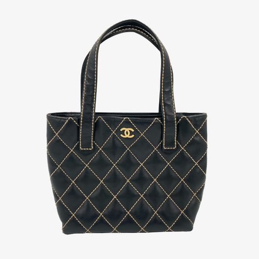 CHANEL Calfskin Matelasse Wild Stitch Tote Bag