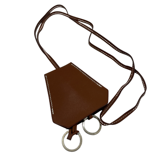 HERMES Key Holder Leather Brown