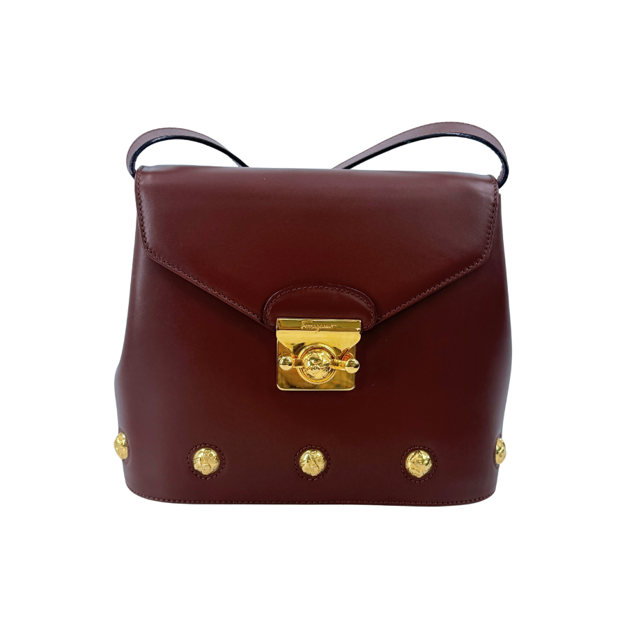 Ferragamo　ショルダーバッグ　レザー　ブラウン