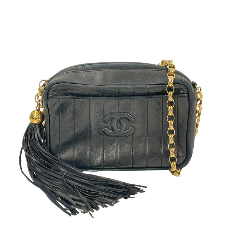 CHANEL Coco Lambskin Frindge Mini Chain Shoulder Bag