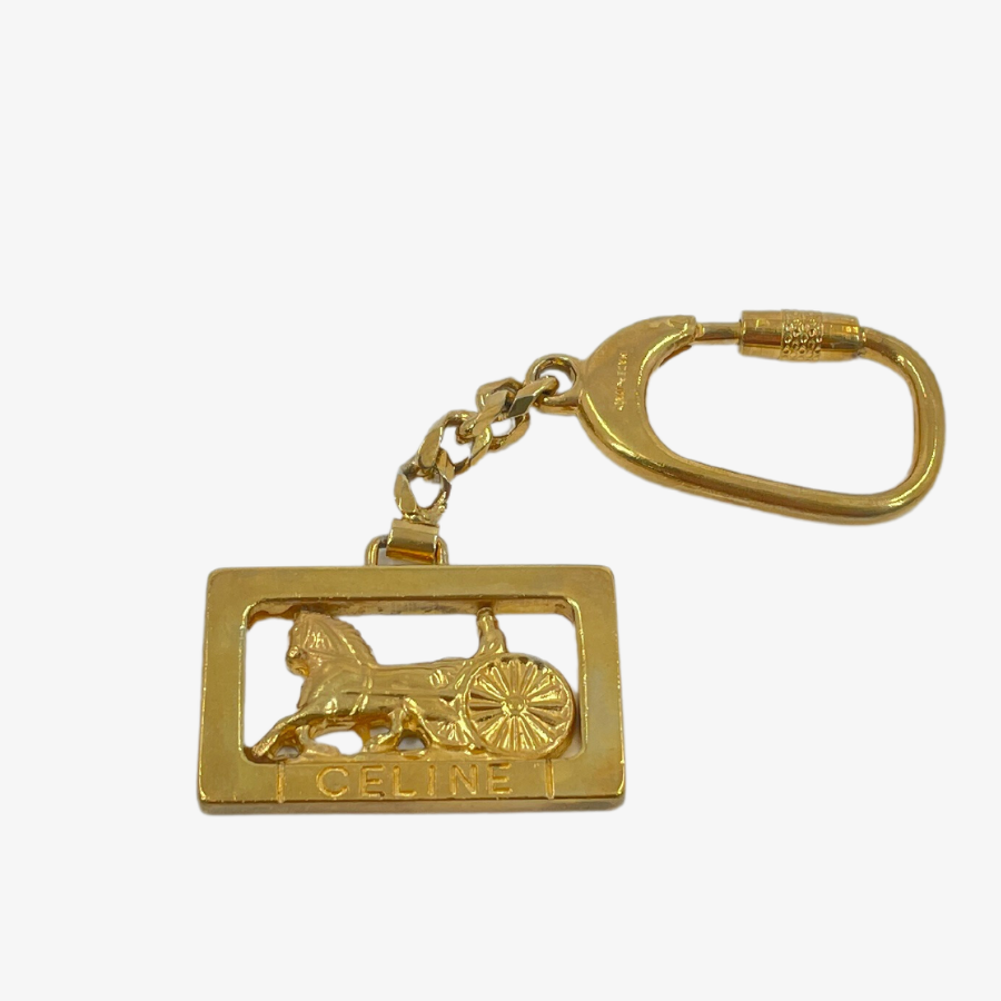 CELINE Gold Vintage Key Ring