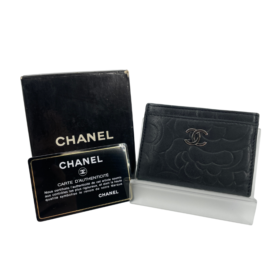 CHANEL　カードケース　ココマーク　カメリア　キャビアスキン