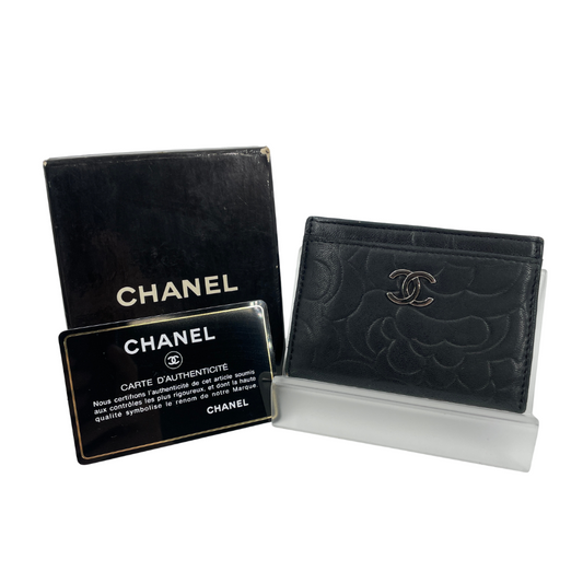 CHANEL　カードケース　ココマーク　カメリア　キャビアスキン