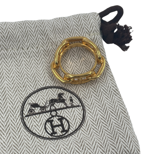 HERMES Gold Scarf Ring