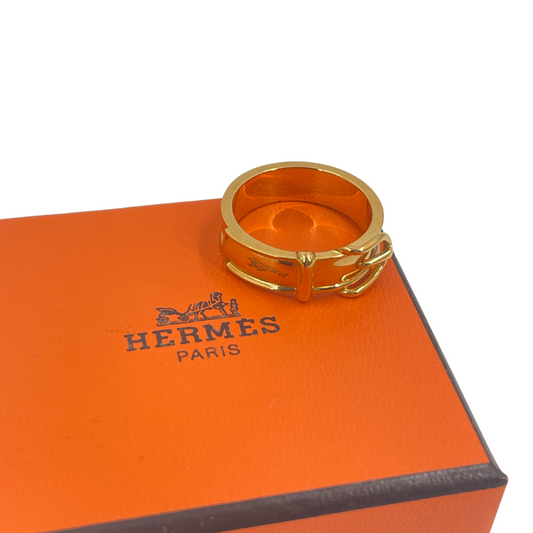 HERMES Gold Belt Scarf Ring GP