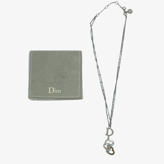 DIOR Silver Double Chain Necklace