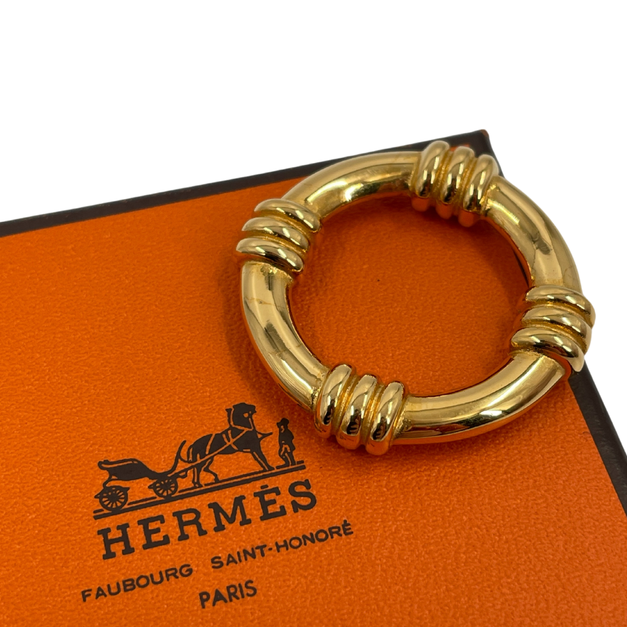 HERMES Gold Scarf Ring GP