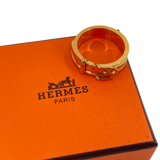 HERMES Belt Gold Scarf Ring
