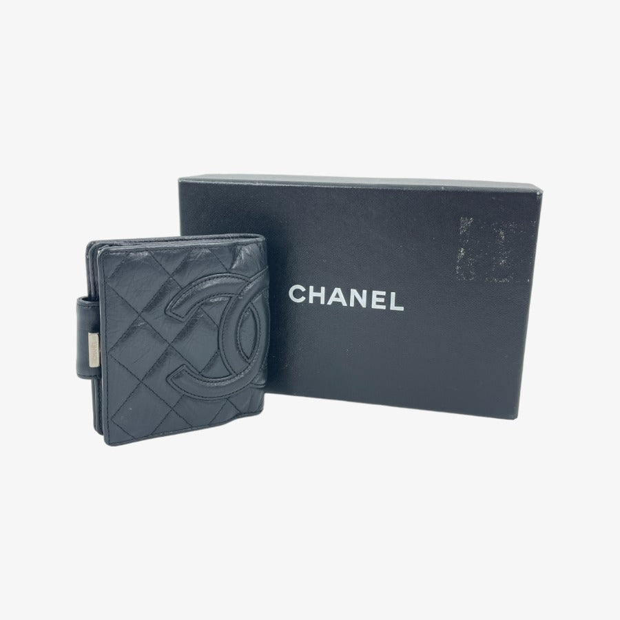 CHANEL Calfskin Coco Compact Bifold Wallet