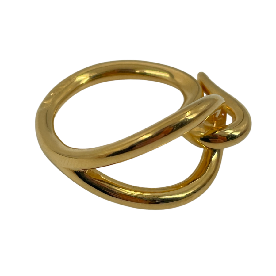 HERMES Jumbo Gold Scarf Ring GP