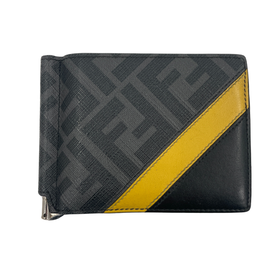 FENDI Zukka Canvas Money Clip Gray