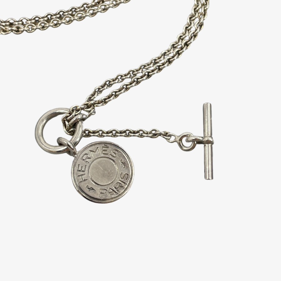 HERMES AG925 Silver Chain Necklace