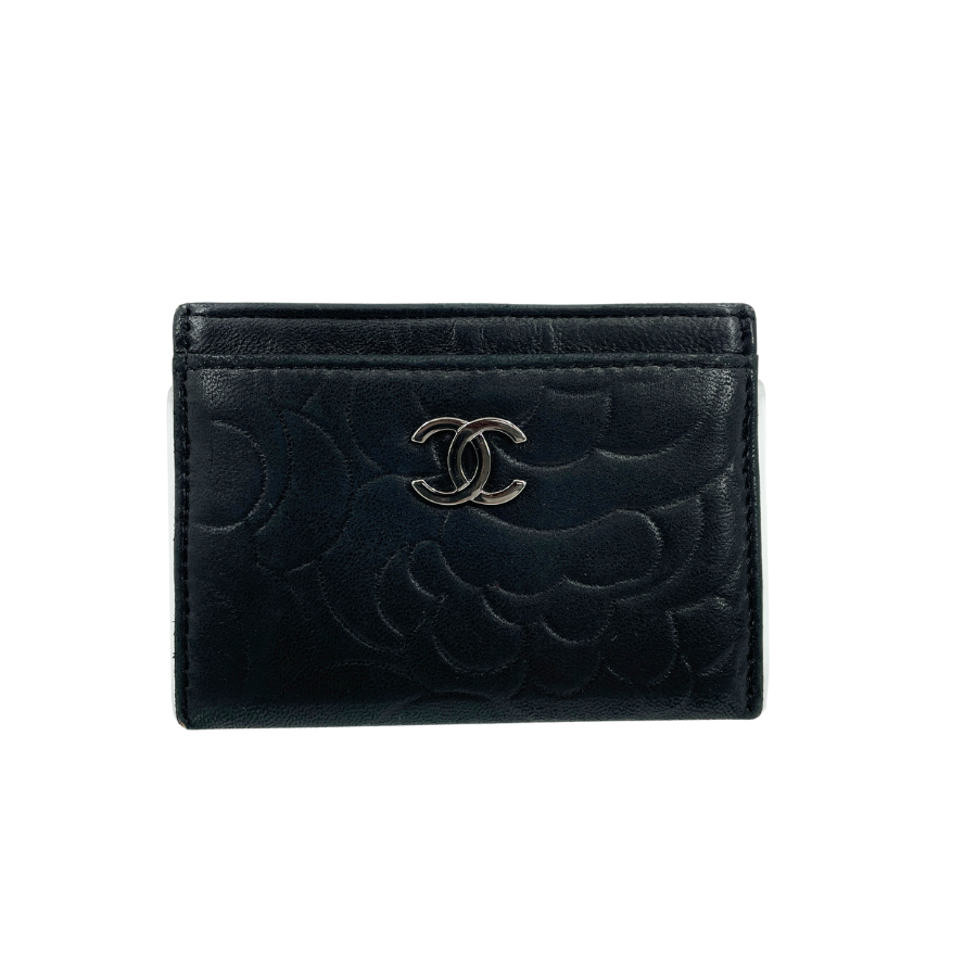 CHANEL　カードケース　ココマーク　カメリア　キャビアスキン
