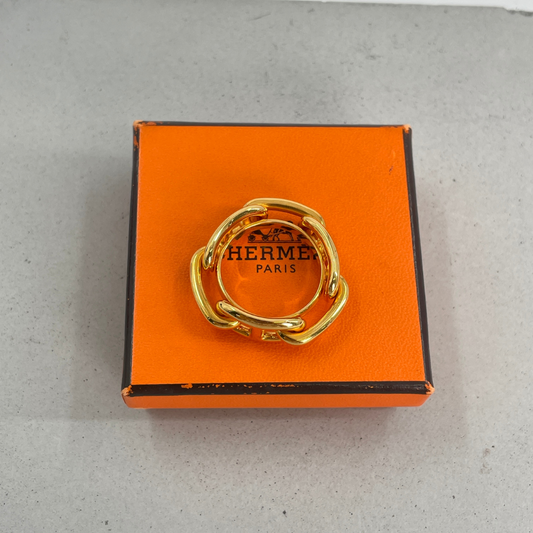 HERMES　スカーフリング　ゴールド　シェーヌダンクル