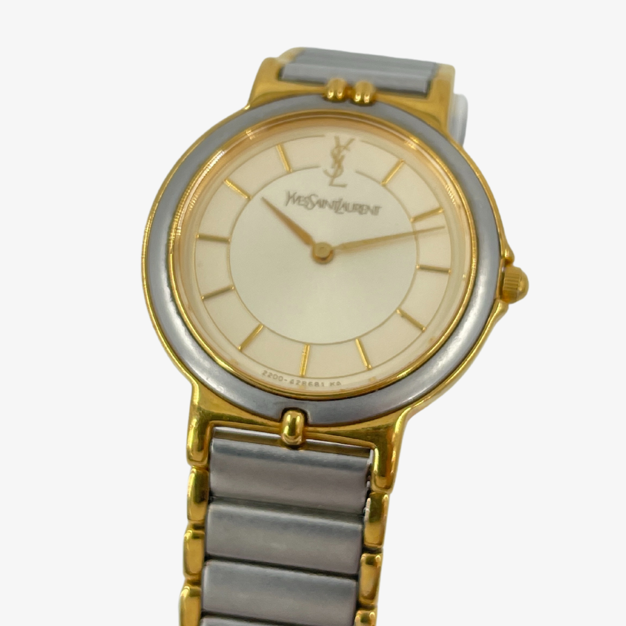 Rare] Yves Saint Laurent Watch Gold Saint Laurent Women's Silver Dial | eBay