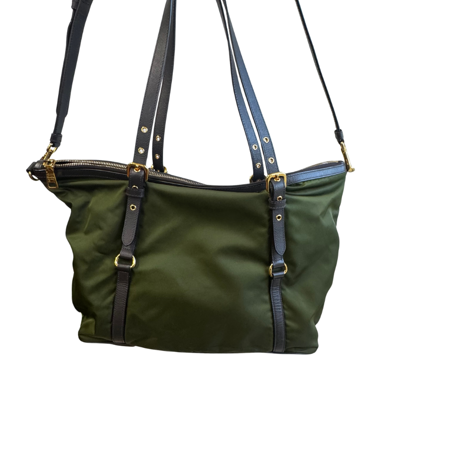 PRADA 2WAYバッグ  ナイロン  グリーン