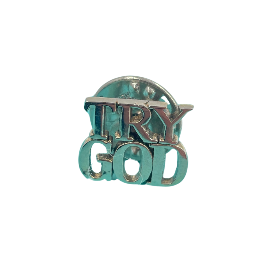 TIFFANY & CO AG925 Sterling Silver TRY GOD Brooch
