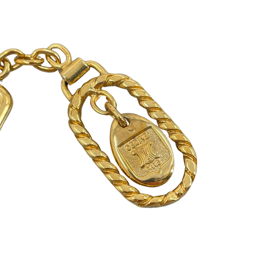 CELINE Gold Charm Key Ring