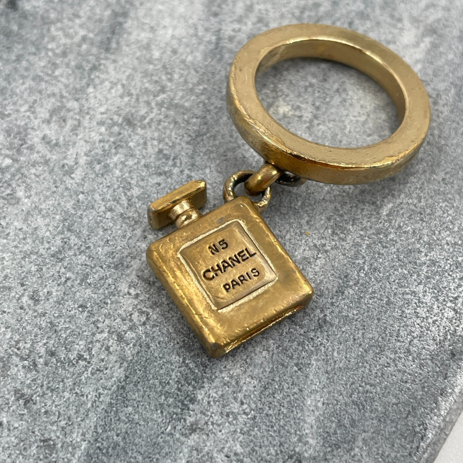 CHANEL Gold Perfume Charm Ring