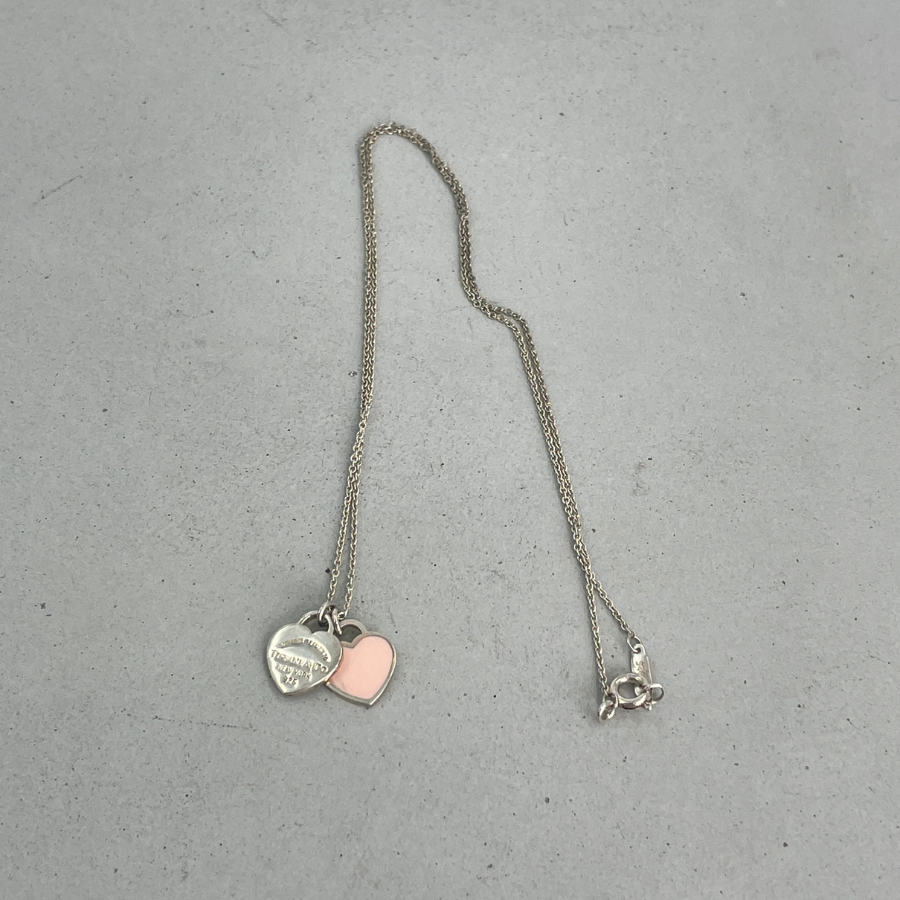TIFFANY　リターントゥー　ネックレス　ハートタグ2連