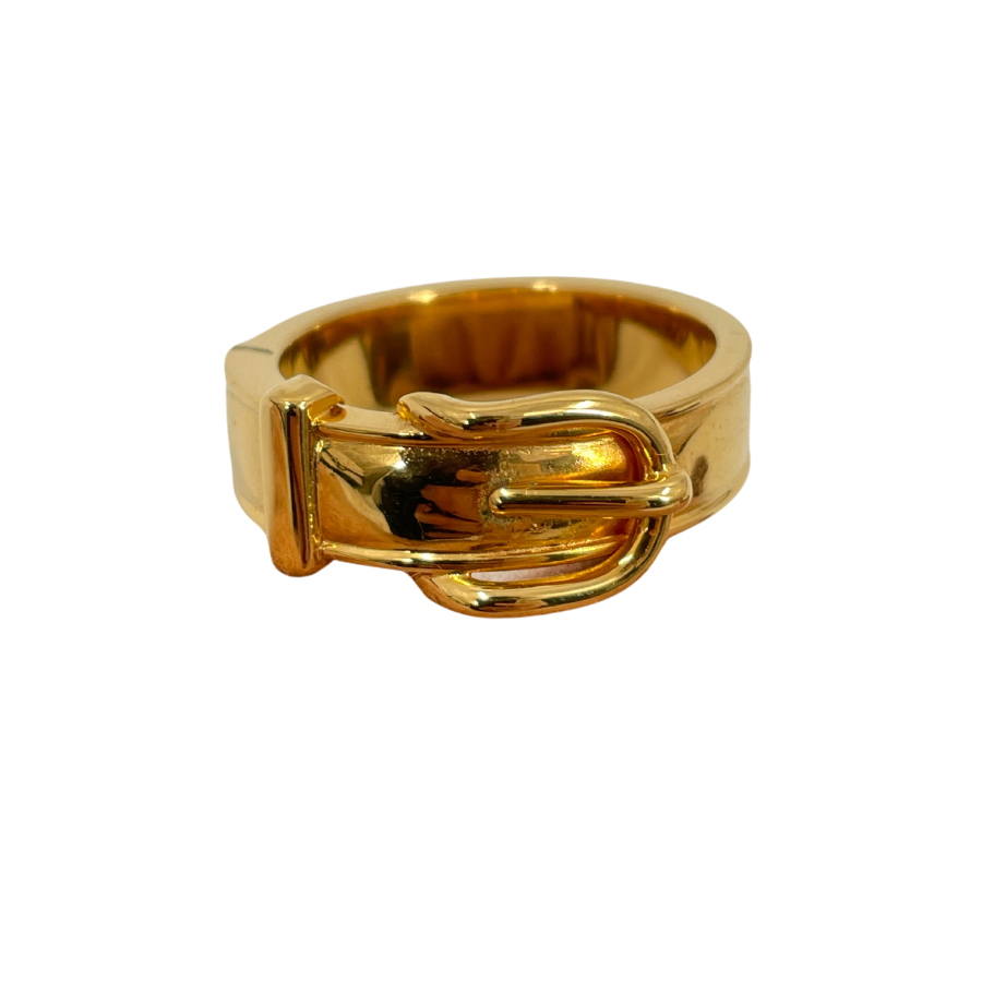 HERMES Gold Belt Scarf Ring